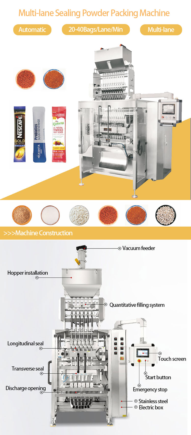 Honey Stick Packing Machine Påspackning