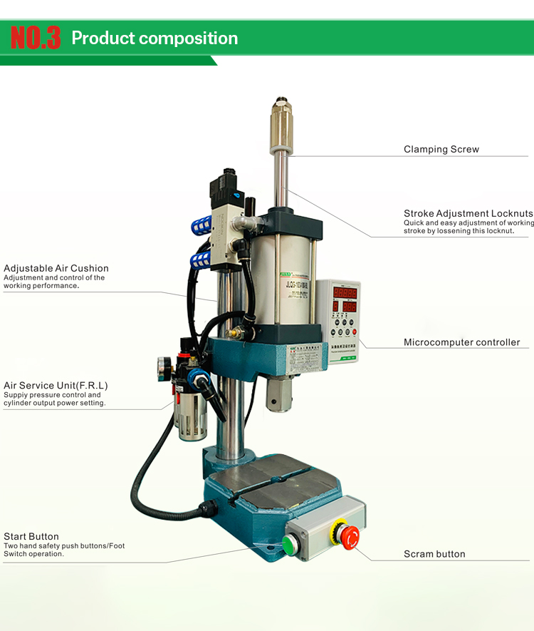 新到工厂供应商气动立式100千克单柱工艺冲孔机冲孔手机壳