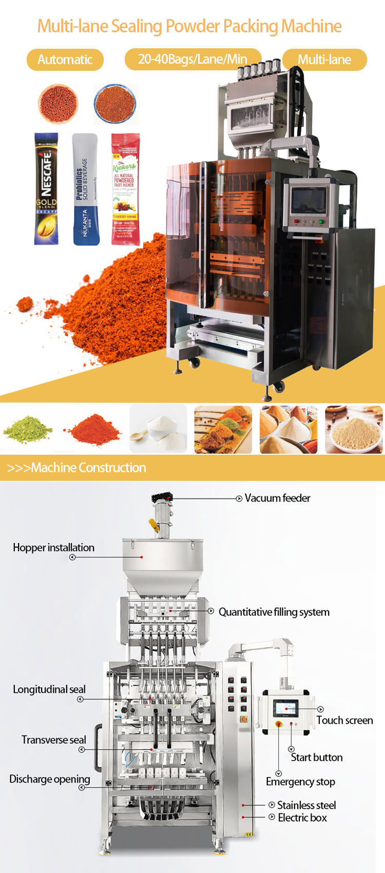 6-realine automaatne teepulber Instant