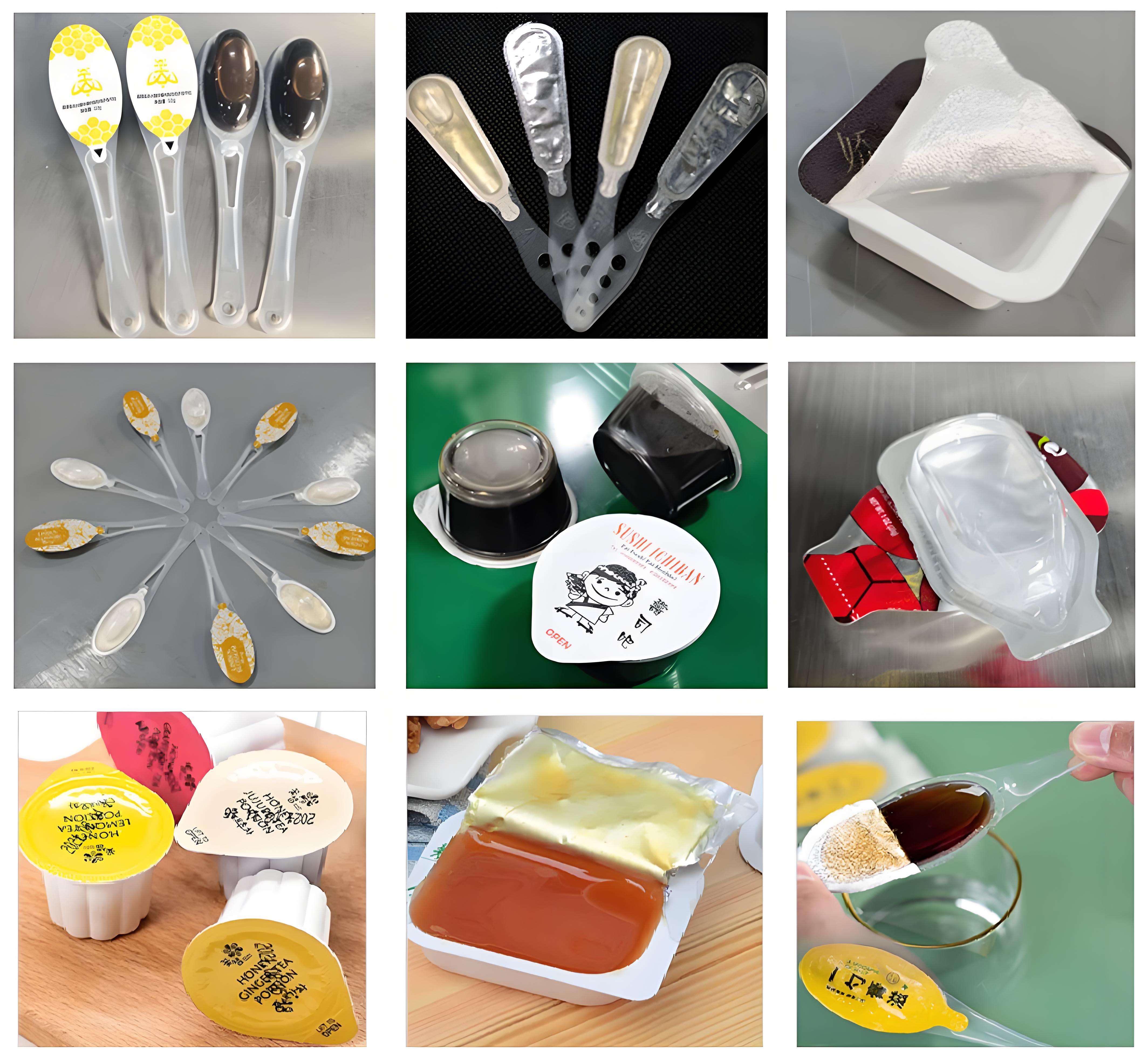 自动蜂蜜勺灌装封口机，适用于膏状液体圆盘灌装包装机 3