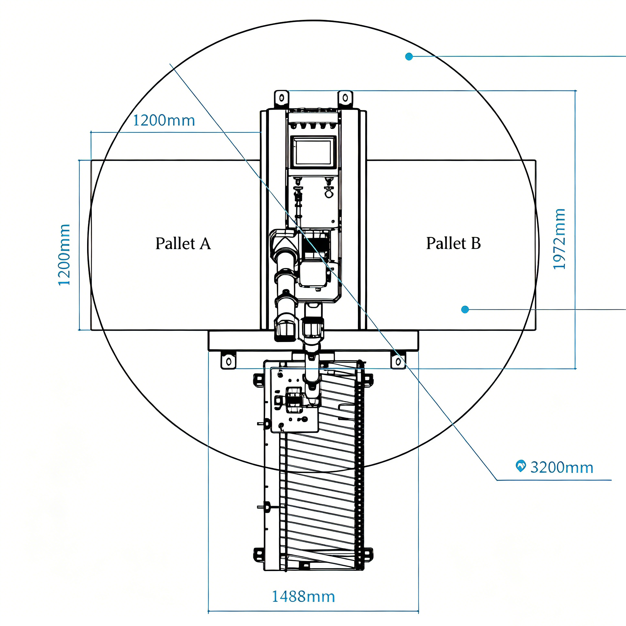 带PLC控制的自动纸箱堆码机器人，用于物流仓库堆叠 5